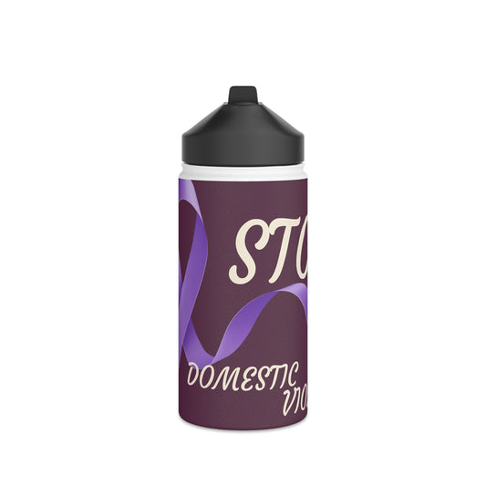 Stainless Steel Water Bottle, Standard Lid STOP Domestic Violence